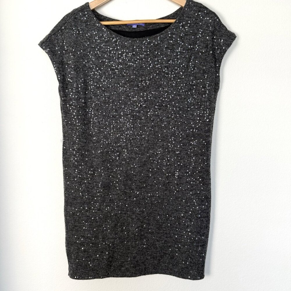 Vivienne Tam Sequin Knit Mini Dress Gray Womens Size Small Party Gala Sparkle